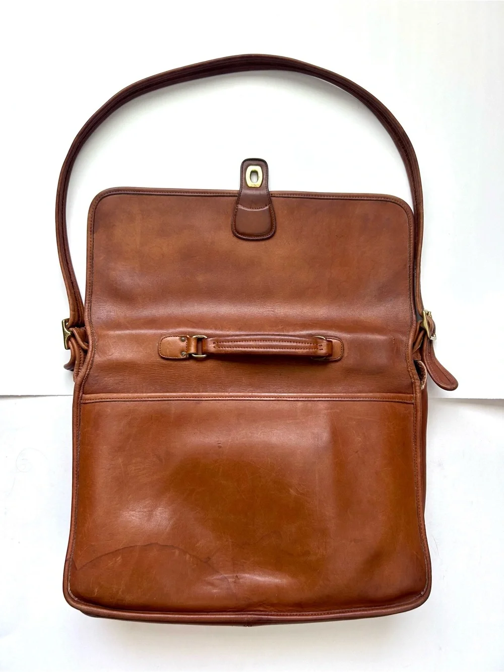 Vintage 1990s Coach Metropolitan Messenger Briefcase Bag  #5180 British Tan